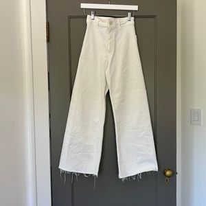 zara white marine straight jeans size 2